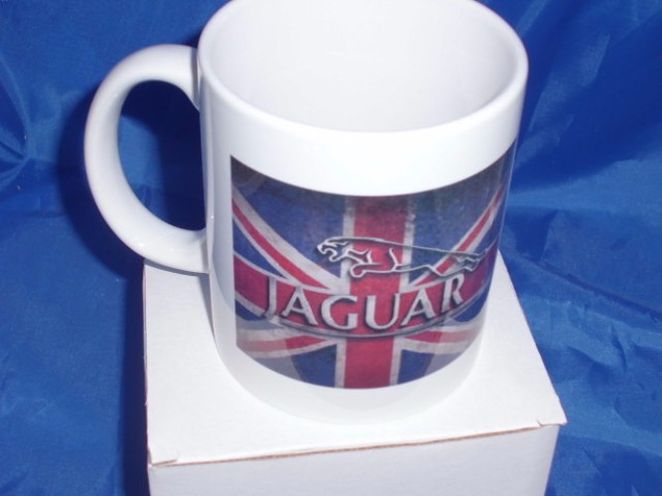 Jaguar Union Jack personalised mug