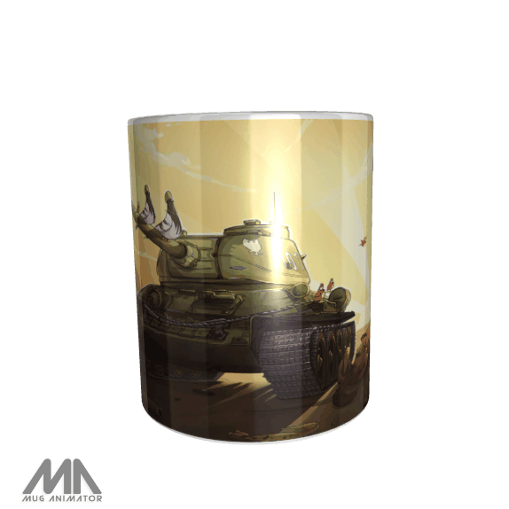 Why World of tanks printed mugs? T34-85 blitz