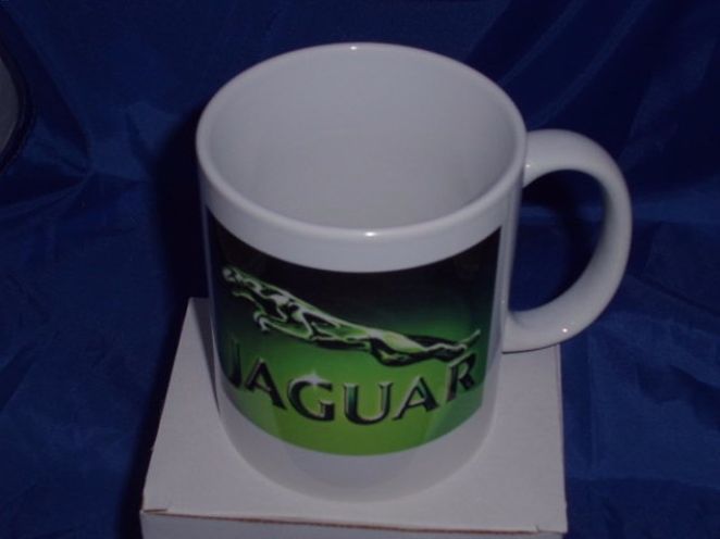 Jaguar green logo personalised mug