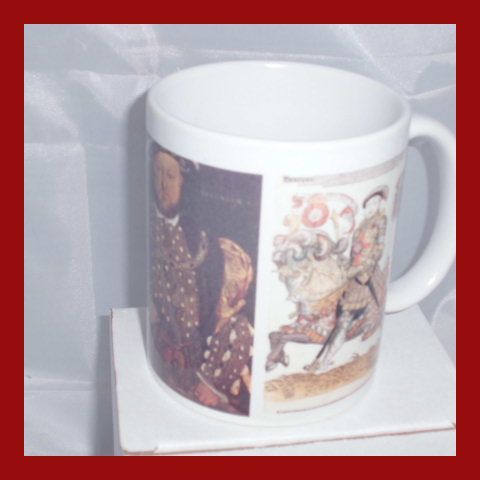 Henry the 8th Portrait and horse back Historical printed mug